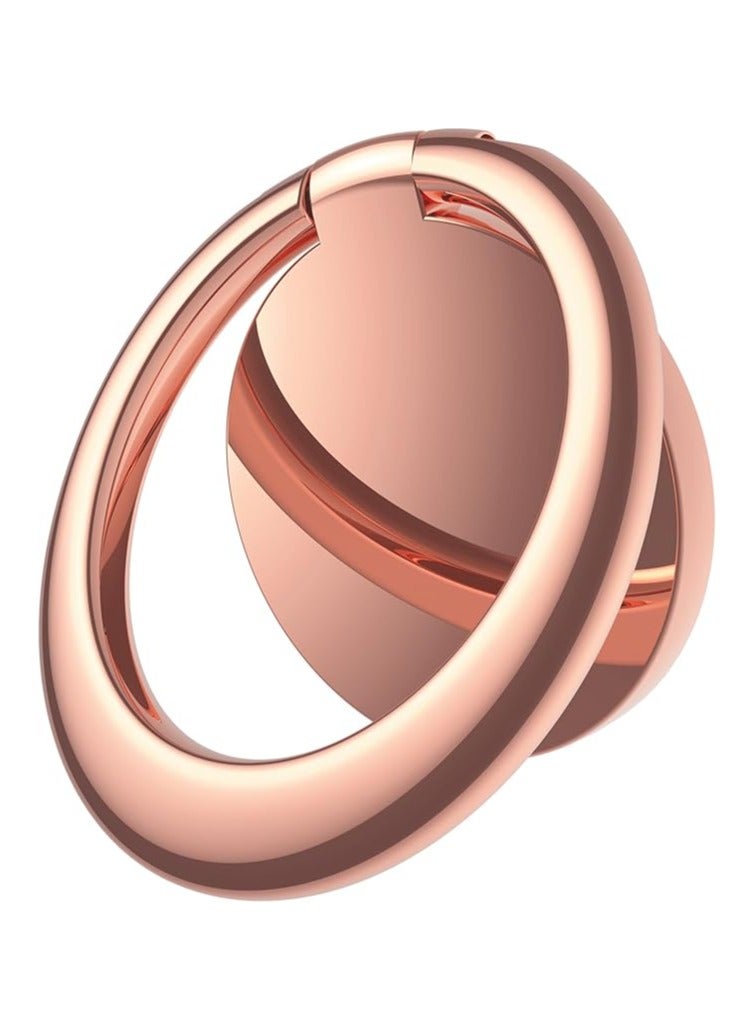 حامل حلقي للهاتف، حامل معدني قابل للتعديل يدور 360 درجة، حامل مغناطيسي للسيارة، متوافق مع هواتف iPhone وGalaxy وPixel والمزيد من الهواتف الذكية (ذهبي وردي) - Image 1