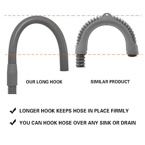 TT FLEX Universal Washing Machine Drain Hose - 6 Ft Discharge Hose with Long Hook - Corrugated and Flexible Washing Machine Hose Drain Replacement with Clamp - Image 3