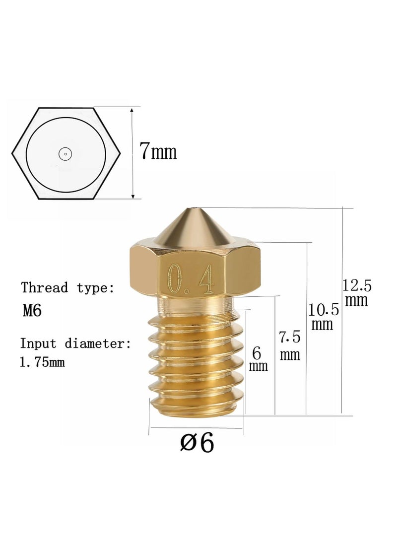 Y&D 30PCS 3D Printer Nozzles Cleaning Kit, M6 Out Thread for v6 Nozzle V5 and 5 Pcs 0.35mm Stainless Steel Needles1pcs 7mm Spanner  - Image 4