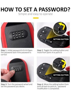 Rubik Key Storage Safe Box, Wall Mounted 4 Digits Combination Lock Box for Outdoor and Indoor Home Hotel Office (Green)  - Image 3