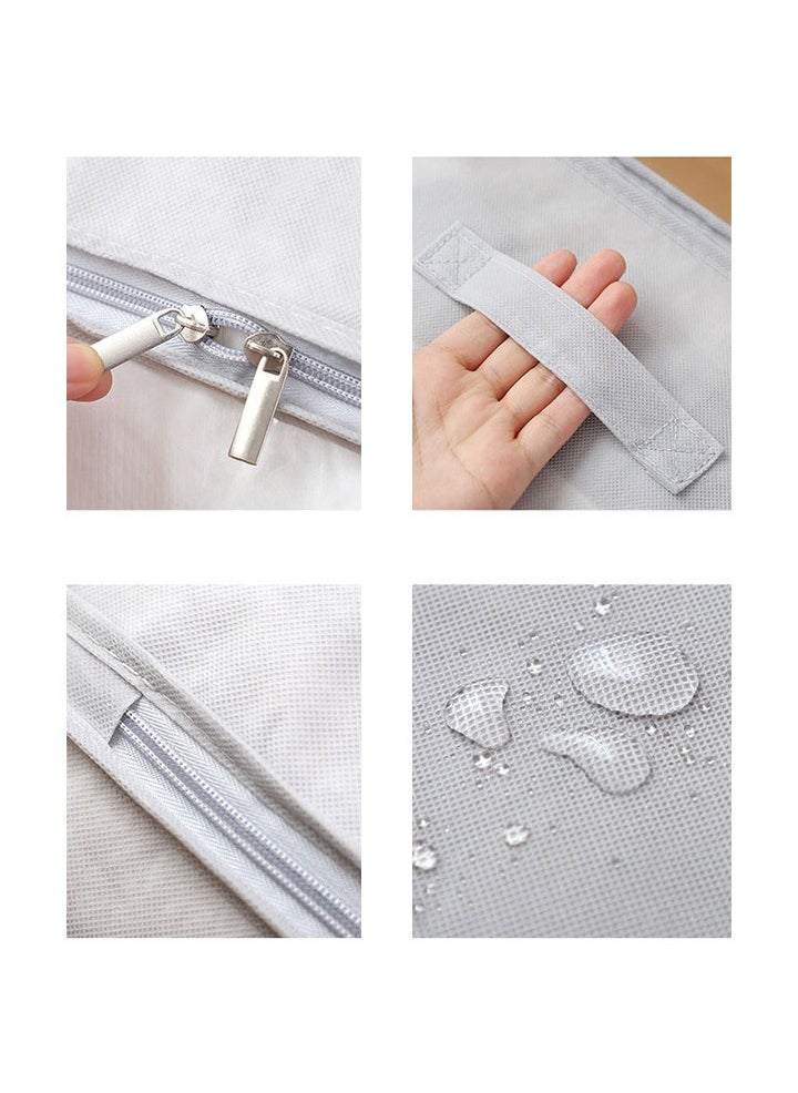 3 Pcs Storage Bags Foldable Closet Organizers Storage Containers with Handle Clear Window Storage Containers for Bedding Comforters(Grey)