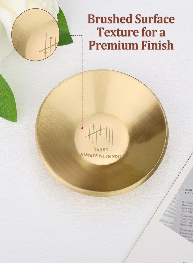 BioMag 7/8th Anniversary Copper Gift for Him Her, Decorative Jewelry Dish Tray Ring Holder Key Bowl Wedding Gifts for Wife Husband Women Men Couple (8th Warm Copper Tray) - Image 3