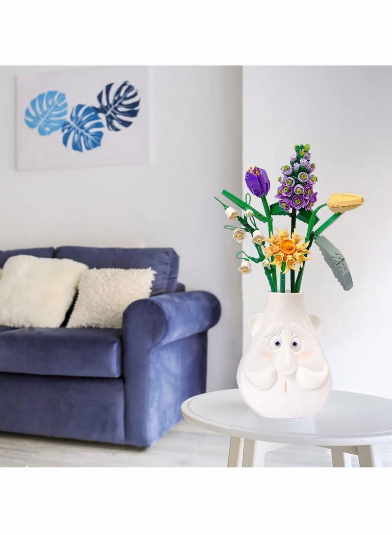 باقة بناء جناح ، كتلة بناء زهرة اصطناعية ، ديكور المنزل ، 534 قطعة من مجموعات النباتات الكبار ، غير متوافق مع ليغو ( البنفسج / ماجستير كبير / توليب ) - Image 3