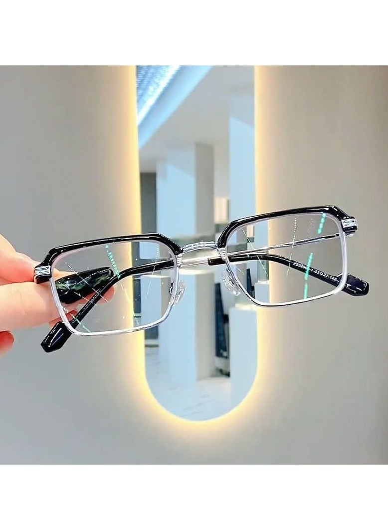 نظارات رجالية لحجب الضوء الأزرق، يمكن تركيب عدسات طبية بها، نظارات واقية بإطار مربع - Image 2