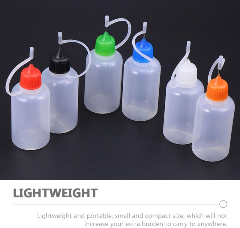 Garneck 20 Pcs 30ml Needle Tip Glue Bottles with Lids Small Refillable Plastic Squeeze Bottles for Precise Liquid Glue Dispensing for Industrial and Craft Use Random Color - Image 3
