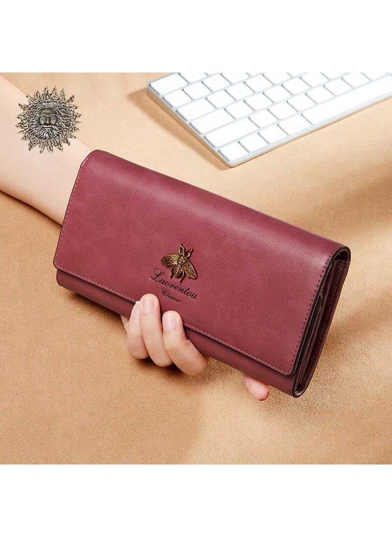 LAORENTOU - Freya Genuine Leather Italian Made Double Magnet Long Women's Wallet - Women's Card Holder - Image 1
