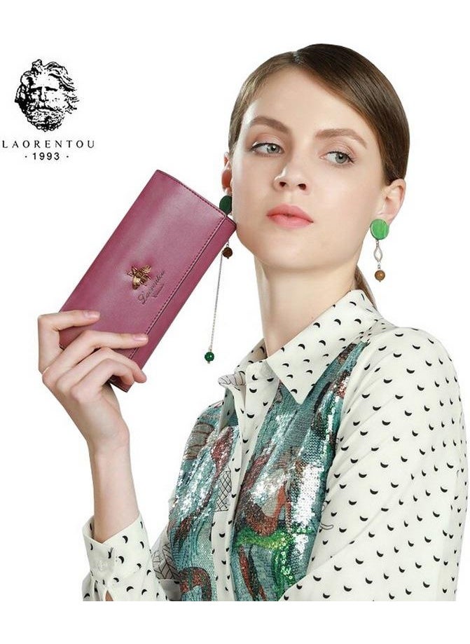 LAORENTOU - Freya Genuine Leather Italian Made Double Magnet Long Women's Wallet - Women's Card Holder - Image 1