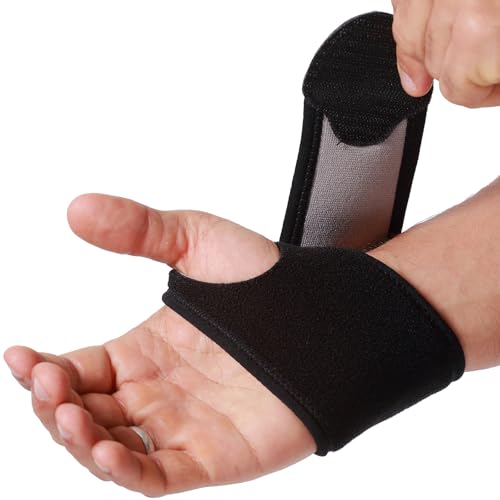 NeoTech Care Wrist Band - Elastic & Breathable Fabric - Adjustable Compression Strap - Men, Women, Right or Left - Support Wrap for Protection or Sports (Black Color, Size M, 1 Unit) - Image 1