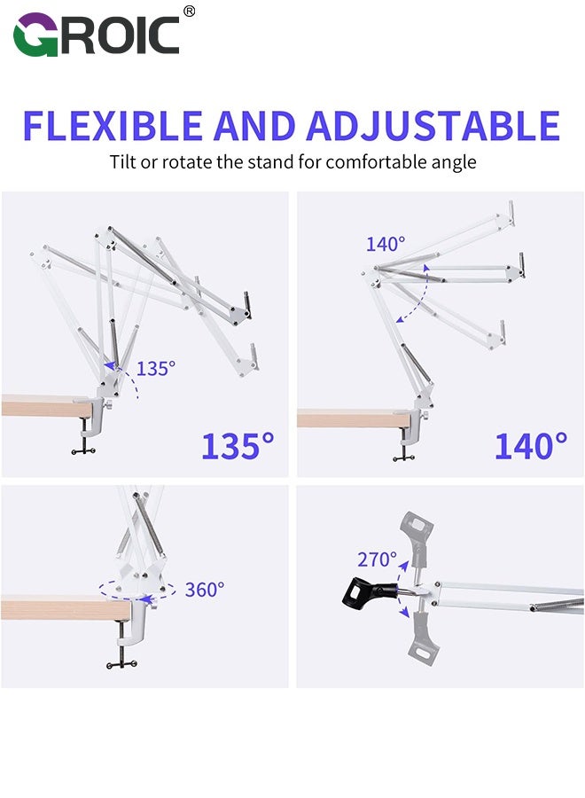 GROIC Tablet Holder for Bed, Adjustable and Foldable Tablet Bed Stand Mount with 360 Degree Rotation for iPad pro, iPad, iPhone, Samsung Galaxy, and All 4.7-12.9" Devices - Image 2