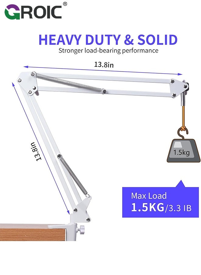 GROIC Tablet Holder for Bed, Adjustable and Foldable Tablet Bed Stand Mount with 360 Degree Rotation for iPad pro, iPad, iPhone, Samsung Galaxy, and All 4.7-12.9" Devices - Image 3