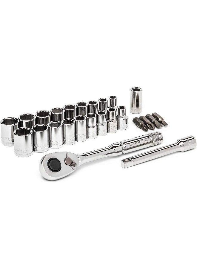 Crescent 25 Pc 1/4" Drive 6 Point SAE/Metric Mechanics Tool Set - Image 3