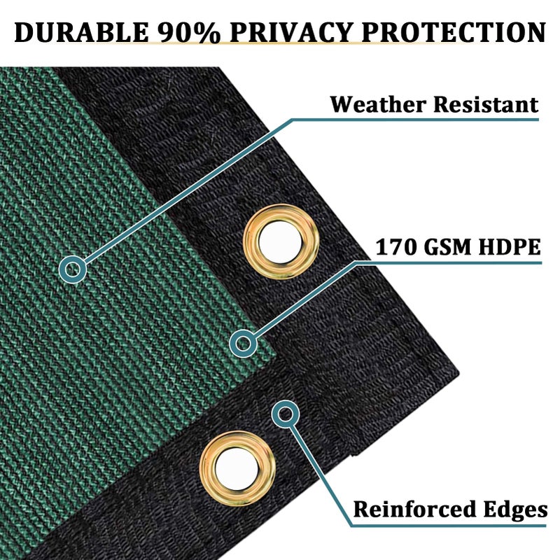 Shade&Beyond 6' X 50' Fence Privacy Screen Heavy Duty 170 GSM Fencing Mesh Shade Net Cover for Wall Garden Back Yard Outdoor Home Decoration, Green - Image 2