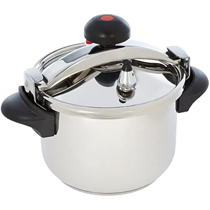 بيرجنر طنجرة ضغط من الفولاذ المقاوم للصدأ من ميونخ، 22 سم × 6 لتر، قاعدة حثية، فضية، Bg4583Mm - Image 1