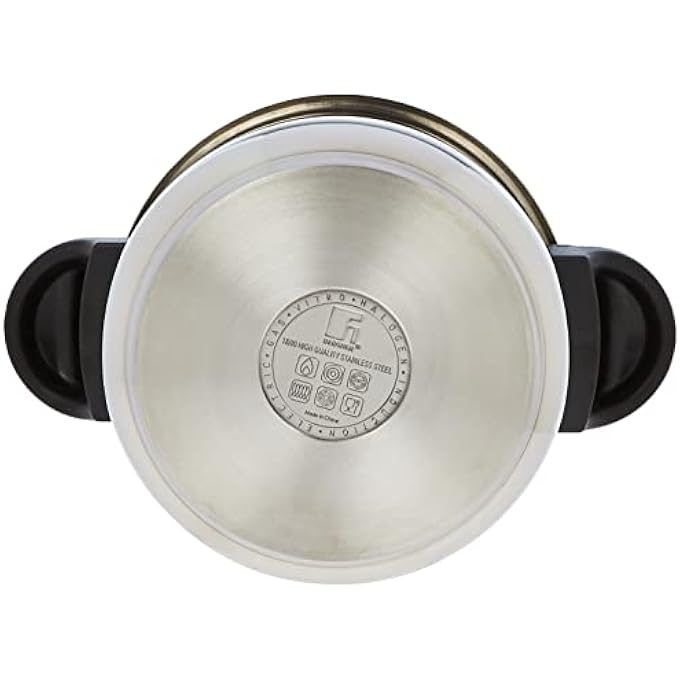 بيرجنر طنجرة ضغط من الفولاذ المقاوم للصدأ من ميونخ، 22 سم × 6 لتر، قاعدة حثية، فضية، Bg4583Mm - Image 4