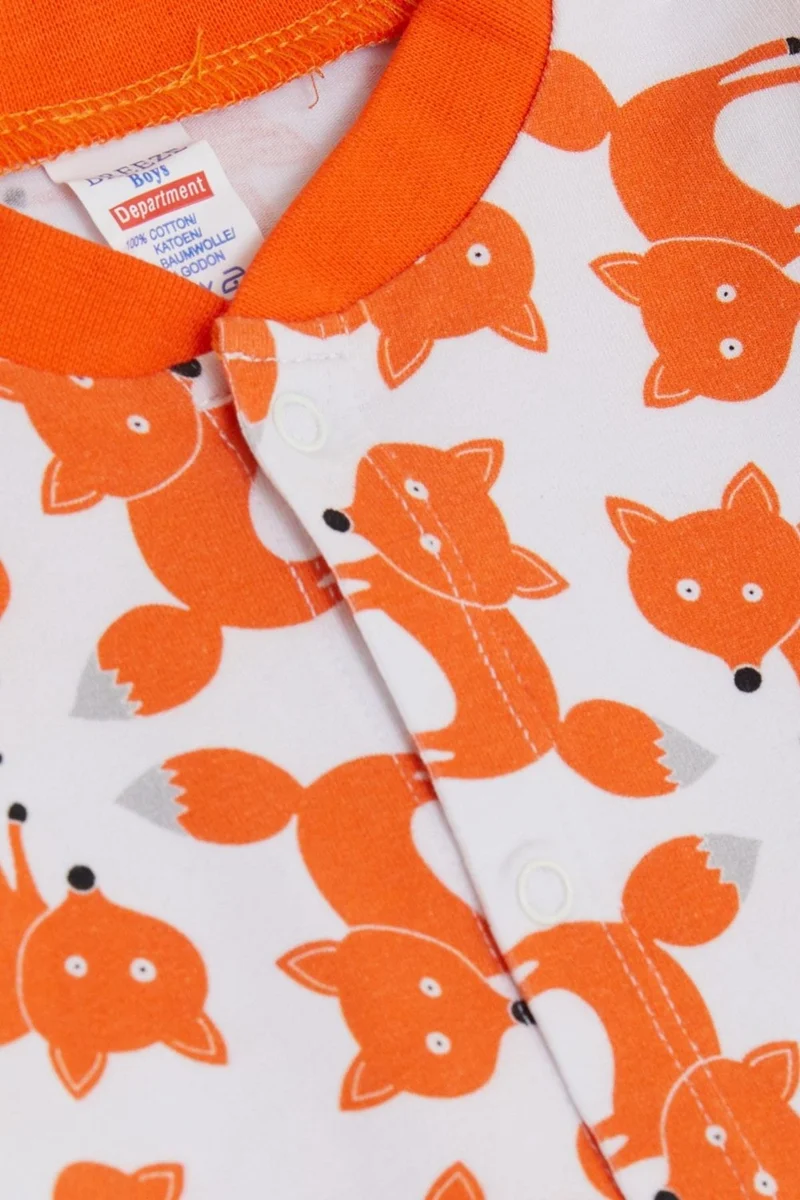 Breeze Baby Boy Jumpsuit Cute Fox Patterned 0-6 Months, White