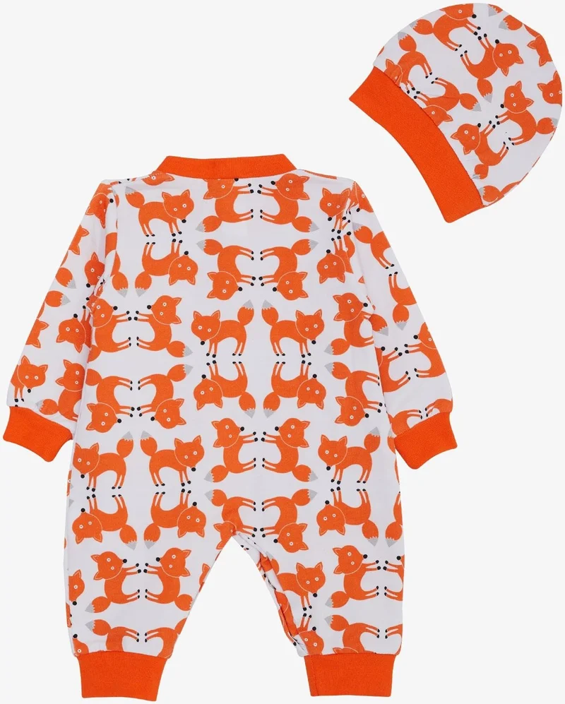 Breeze Baby Boy Jumpsuit Cute Fox Patterned 0-6 Months, White