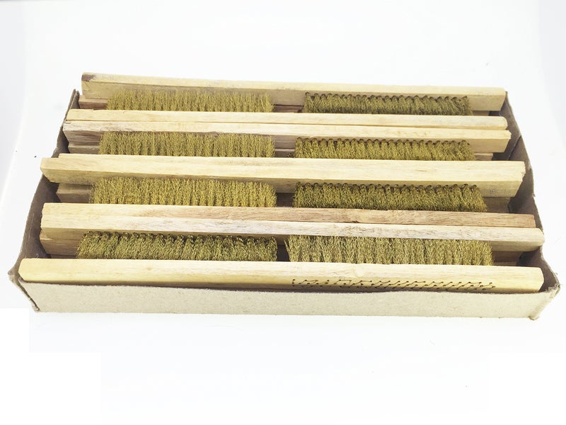 SWISSO 3-Row Soft Brass Bristle Wire Brush with Wooden Handle – 9.5 Inch Heavy-Duty Cleaning Brush (Pack of 20) - Image 5