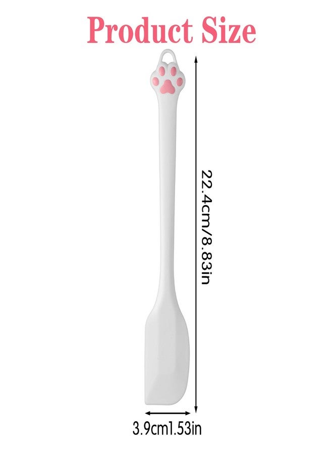 Molain 2 Pcs Silicone Spatulas, 8.8 inch Small Rubber Spatula Cat Paw Shape Dish Scraper Non-Stick Flexible Scrapers Dishwasher Safe, for Baking, cooking, Spreading, Mixing - Image 2
