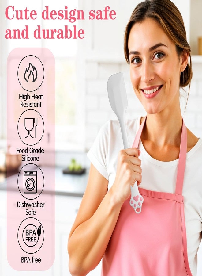 Molain 2 Pcs Silicone Spatulas, 8.8 inch Small Rubber Spatula Cat Paw Shape Dish Scraper Non-Stick Flexible Scrapers Dishwasher Safe, for Baking, cooking, Spreading, Mixing - Image 3