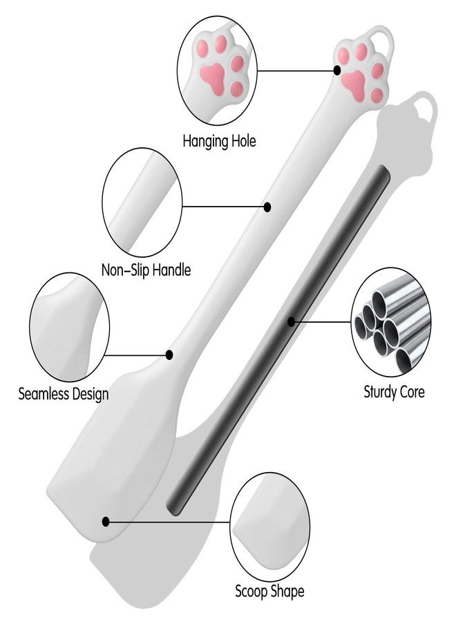 Molain 2 Pcs Silicone Spatulas, 8.8 inch Small Rubber Spatula Cat Paw Shape Dish Scraper Non-Stick Flexible Scrapers Dishwasher Safe, for Baking, cooking, Spreading, Mixing - Image 4