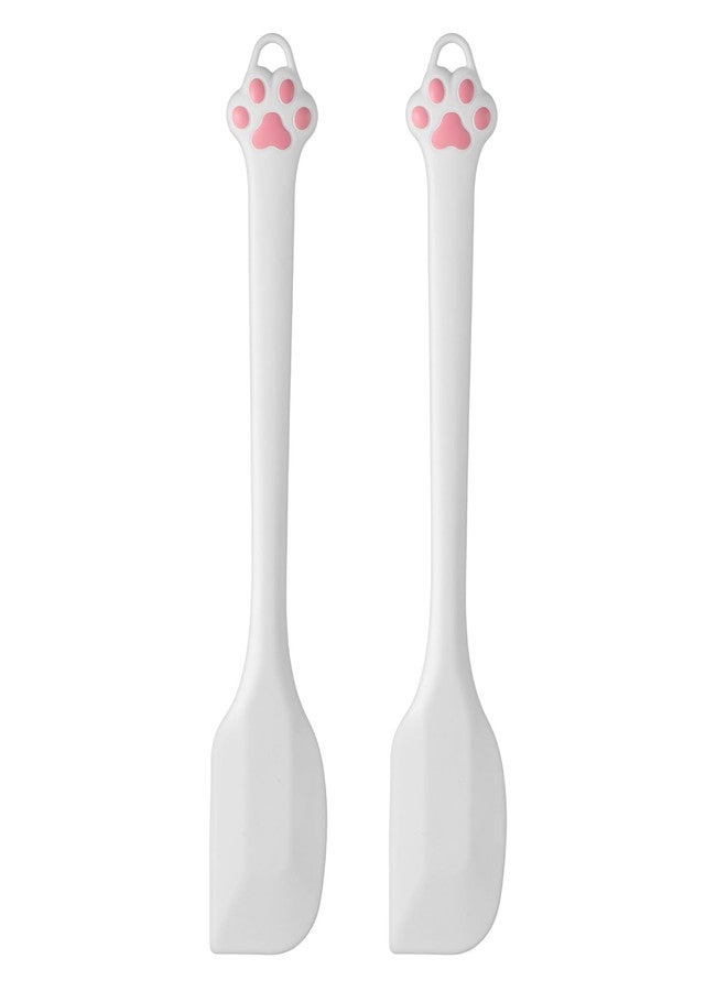Molain 2 Pcs Silicone Spatulas, 8.8 inch Small Rubber Spatula Cat Paw Shape Dish Scraper Non-Stick Flexible Scrapers Dishwasher Safe, for Baking, cooking, Spreading, Mixing - Image 1