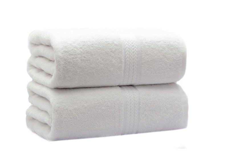 Cotton Craft Ultra Soft Bath Sheets - 2 Pack - 35 × 70 - امتصاص سريع الجافة كل يوم فاخرة فاخرة في الفندق SPA SPA Gym Dustom Beach Pool Travel - 100 ٪ Ringspun Cotton - 580 GSM - Easy Care - White - White