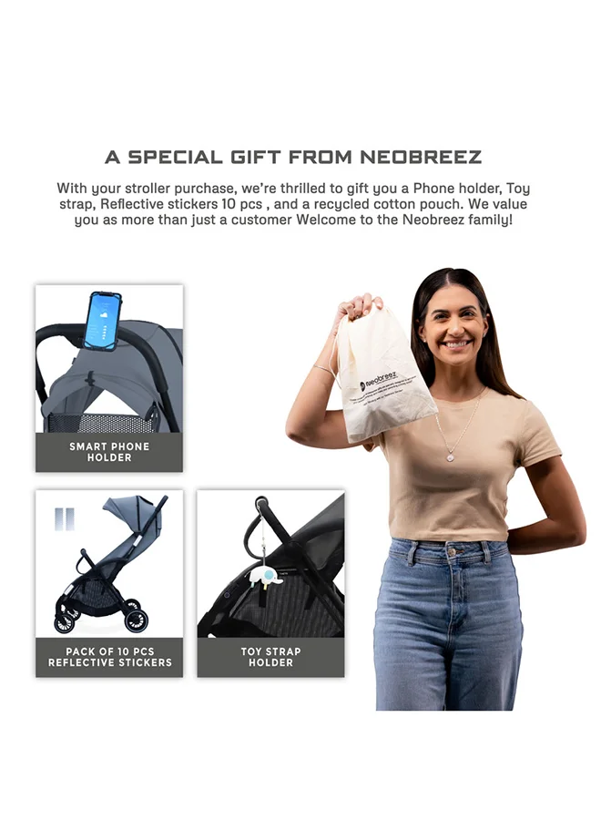 neobreez THETA Auto Fold Compact Lightweight Travel Toddler Baby Stroller,  Self-Stand Baby Trolley,  Pushchair,  Waterproof UPF 50+ Canopy, 0-4yrs,  22kg,  3yrs Warranty