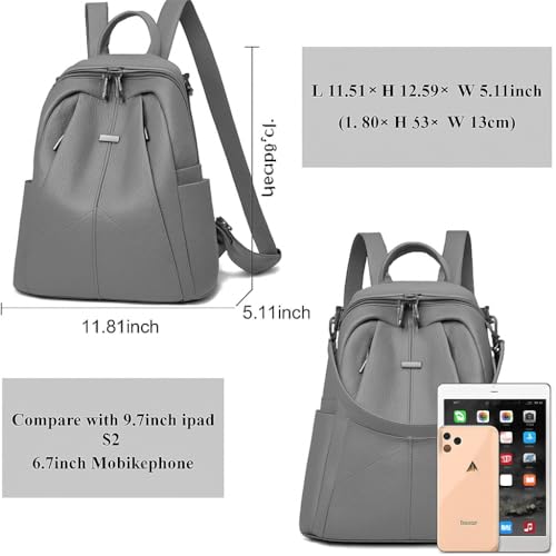 MUCHOVA Laptop Backpack for Women School Bag for Teens Stylish Premium Bag for Girls Classic Lightweight Handfree Shoulder Bag Teen Girls (Black) (Dark Grey) - Image 5