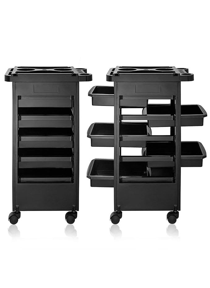 Qtavia Beauty Salon Rolling Trolley Cart With 5 Drawers  - Image 5