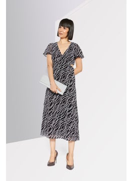 Women Allover Print Midi Dress, Black - pzsku/Z4D4E707545951B3664D3Z/45/_/1739801610/fd3438c8-7531-466f-9b5f-4e848df29ace