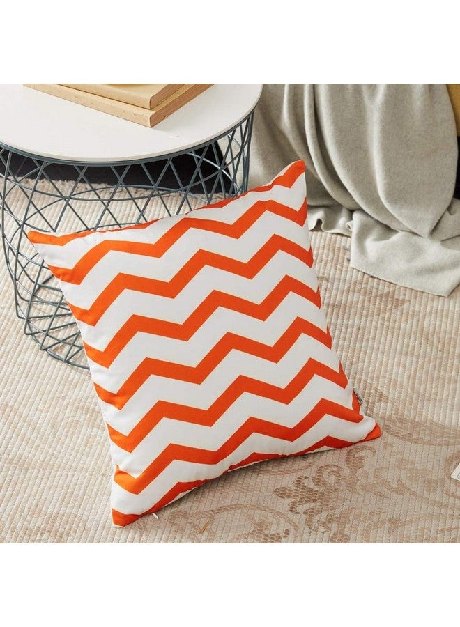 AEROHAVEN Set of 6 Satin Abstract Designer Decorative Throw Pillow/Cushion Covers - (Orange, 18 x 18 Inch) - Image 4