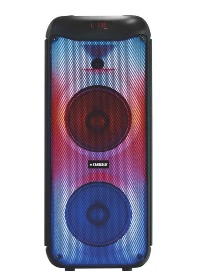 Stargold Rechargeable Party Bluetooth Speaker Stereo 2.0 Channel Speaker Remote Control Via BT, USB, SD/MMC Black - Image 1