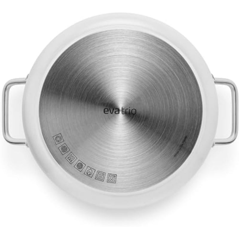 Eva Solo 2.5 L White Line Pot Ceramic Slip-Let® Non-Stick Coating, Durable Aluminium, Even Heat Distribution, Dishwasher Safe, Induction Compatible Casserole 4.8Ltr 20cm - Image 3
