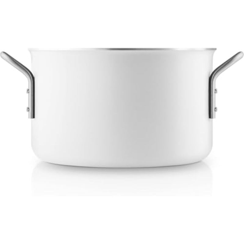 Eva Solo 2.5 L White Line Pot Ceramic Slip-Let® Non-Stick Coating, Durable Aluminium, Even Heat Distribution, Dishwasher Safe, Induction Compatible Casserole 4.8Ltr 20cm - Image 1