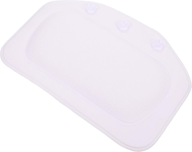Generic Bathtub Pillow Spa Bath Neck Shoulder Support PVC Foam Head Rest for Home Bathtub, Non-Slip White Bath Cushion with Textured Surface for Relaxing Soaking - Image 1