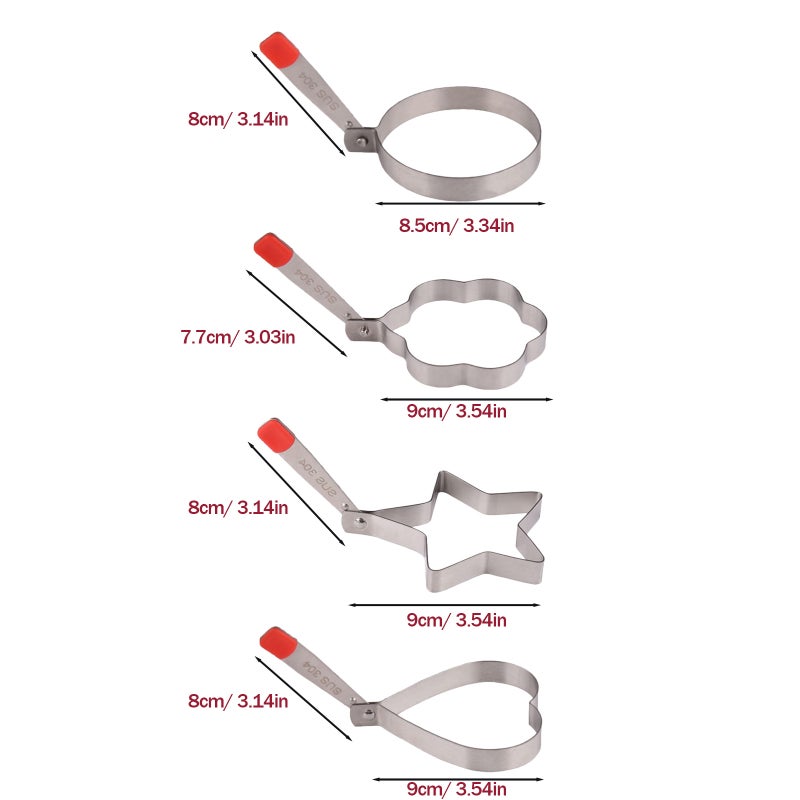 8pcs Fried : Nonstick Shapers For Griddle - Non-Stick Pancake Cooking Shaper - Suitable for Breakfast Frying - Image 2