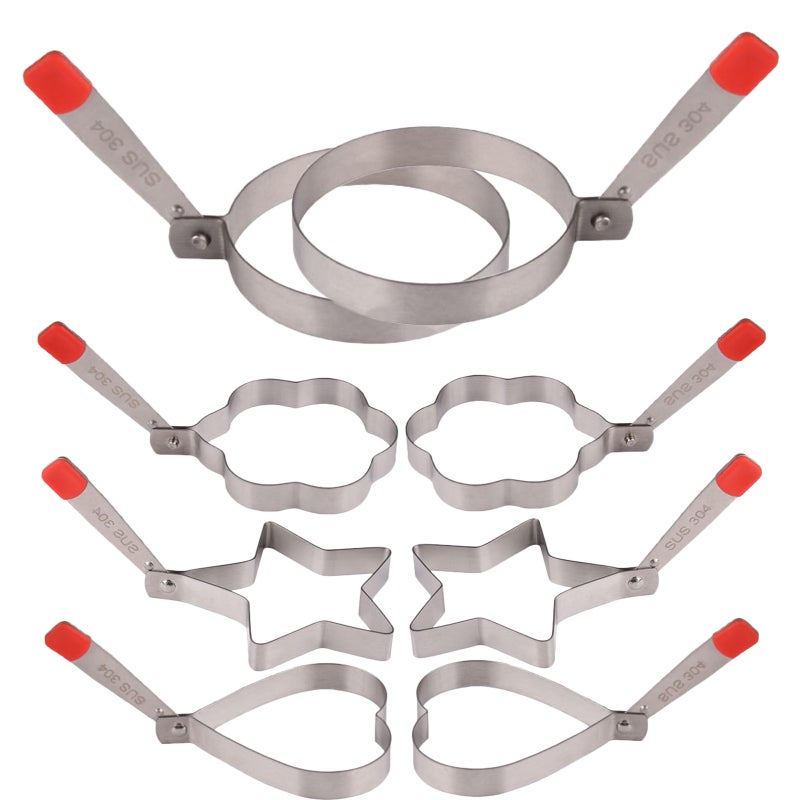 8pcs Fried : Nonstick Shapers For Griddle - Non-Stick Pancake Cooking Shaper - Suitable for Breakfast Frying - Image 4
