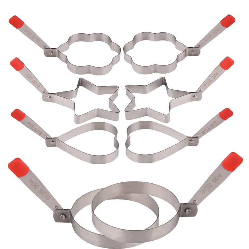 8pcs Fried : Nonstick Shapers For Griddle - Non-Stick Pancake Cooking Shaper - Suitable for Breakfast Frying - Image 3