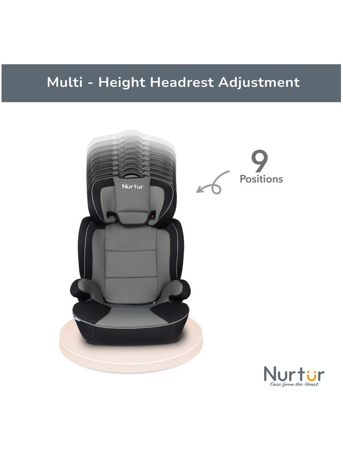 Nurtur Jupiter Kids 3 in 1 Car Seat  Booster Seat  Adjustable Backrest  Extra Protection  5Point Safety Harness  9 months to 12 years  Upto 36kg Official Nurtur Product - Image 4