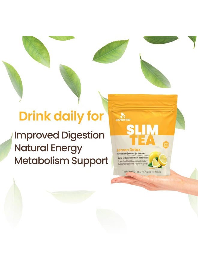 Rapid Fire Slim Tea 14 Day Herbal Teatox, Blend of Natural Herbs and Botanicals, Supports Healthy Weight Management, Supports Metabolism, Delicious Lemon Flavor, 14 Servings - Image 4