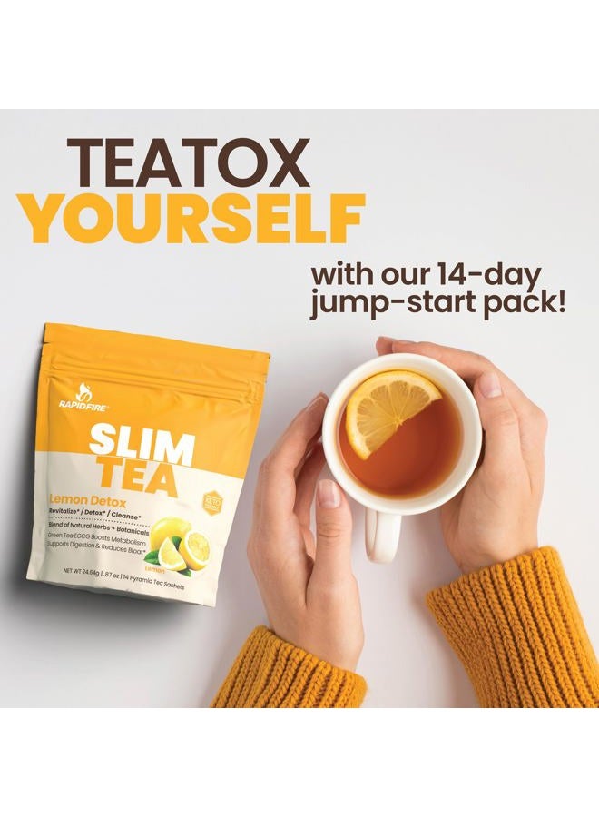 Rapid Fire Slim Tea 14 Day Herbal Teatox, Blend of Natural Herbs and Botanicals, Supports Healthy Weight Management, Supports Metabolism, Delicious Lemon Flavor, 14 Servings - Image 3