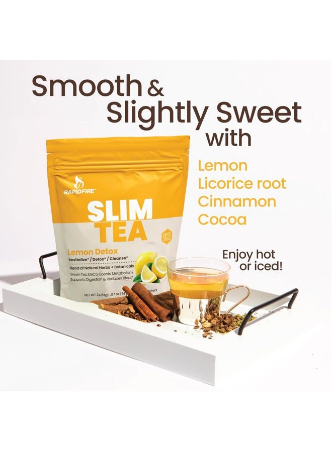 Rapid Fire Slim Tea 14 Day Herbal Teatox, Blend of Natural Herbs and Botanicals, Supports Healthy Weight Management, Supports Metabolism, Delicious Lemon Flavor, 14 Servings - Image 2