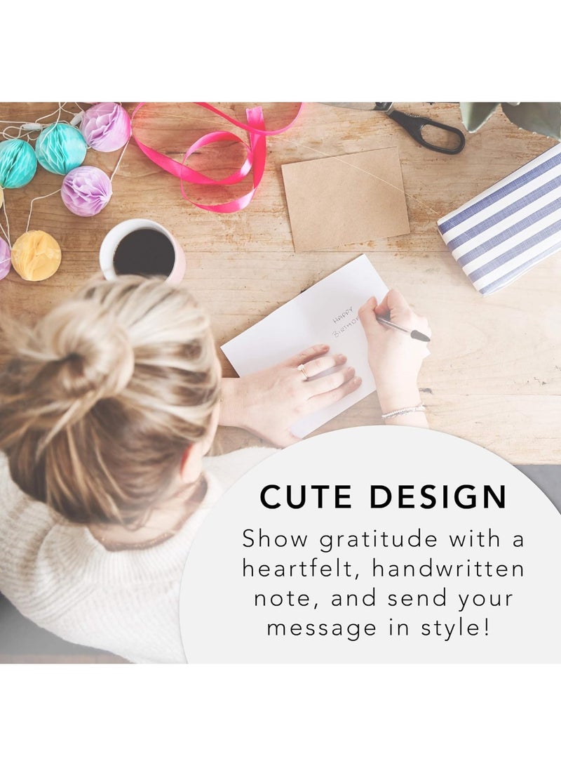 Graphique Graphique Mint and Gold Flat Notes – Note Card Stationery with Stylish, Soft Teal Border and Printed Gold Arrow, 50 Note Cards and Matching Envelopes for Thank You Notes, Invitations, Gifts and More, 5.625" x 3.5" - Image 3