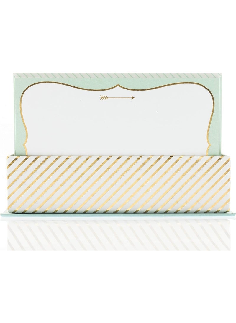 Graphique Graphique Mint and Gold Flat Notes – Note Card Stationery with Stylish, Soft Teal Border and Printed Gold Arrow, 50 Note Cards and Matching Envelopes for Thank You Notes, Invitations, Gifts and More, 5.625" x 3.5" - Image 1