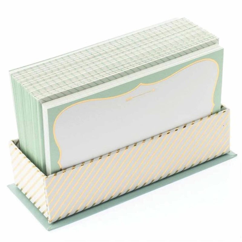 Graphique Mint and Gold Flat Notes â€“ Note Card Stationery with Stylish, Soft Teal Border and Printed Gold Arrow, 50 Note Cards and Matching Envelopes for Thank You Notes, Invitations, Gifts and More, 5.625" x 3.5" - Image 4