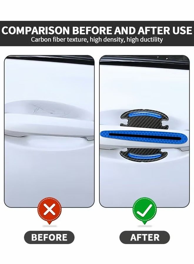 LJRN 8PCS Car Handle Cup Protector Reflective Stickers, 3D Carbon Fiber Door Bowl Paint Scratch Protective Film,Car Door Handle Door Bowl Protection Guards Trim Stickers,Automobile Decoration - Image 2