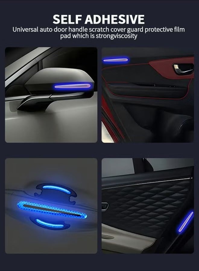 LJRN 8PCS Car Handle Cup Protector Reflective Stickers, 3D Carbon Fiber Door Bowl Paint Scratch Protective Film,Car Door Handle Door Bowl Protection Guards Trim Stickers,Automobile Decoration - Image 5