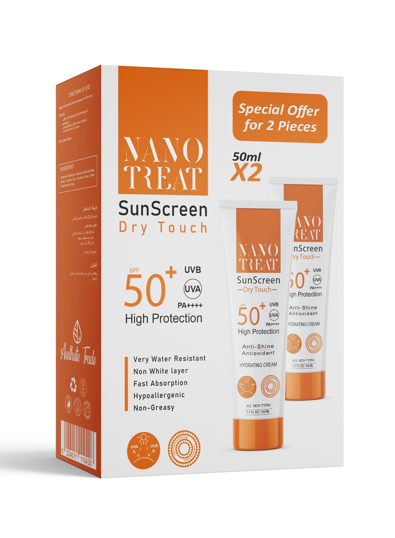 Nano Treat SunScreen 50+ Dry Touch Gel Cream Offer 1+1 Free - Image 1