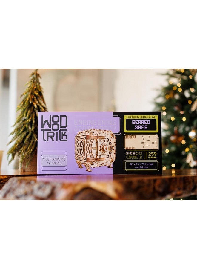 وود تريك مجموعة نماذج خشبية آمنة من Wood Trick للكبار والصغار للبناء - صندوق أحجية خزانة DIY مع مجموعة - ميكانيكي - لتخزين أغراضك الثمينة - تصميم متين - أحجية خشبية ثلاثية الأبعاد - Image 3