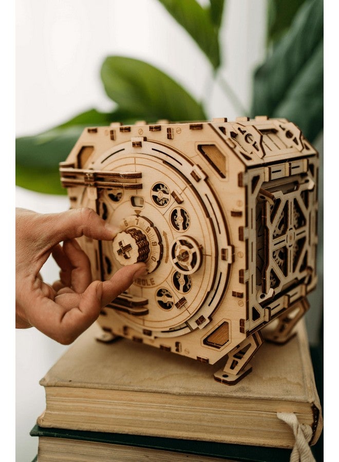 وود تريك مجموعة نماذج خشبية آمنة من Wood Trick للكبار والصغار للبناء - صندوق أحجية خزانة DIY مع مجموعة - ميكانيكي - لتخزين أغراضك الثمينة - تصميم متين - أحجية خشبية ثلاثية الأبعاد - Image 2